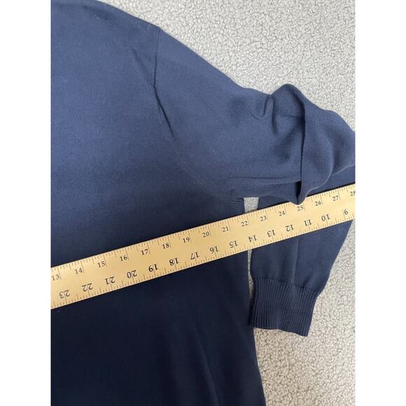 Jos. A. Bank v neck navy blue banded‎ bottom sweater size large L - Picture 5 of 7